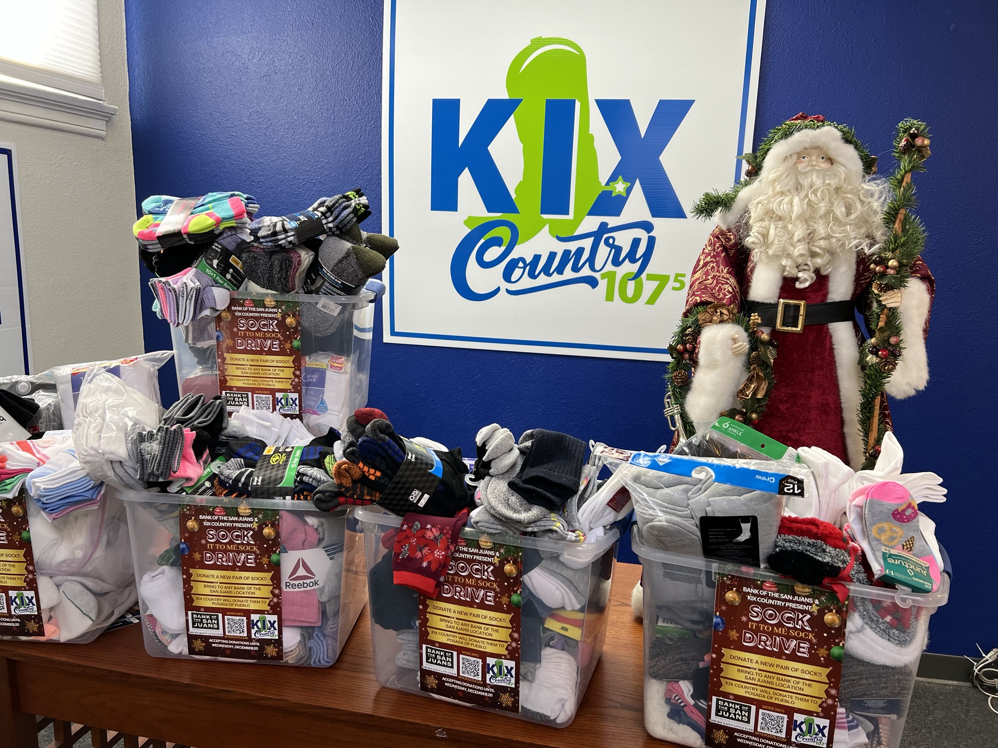 KIX Country’s & Bank of San Juans’ drive yields almost 450 pairs of socks